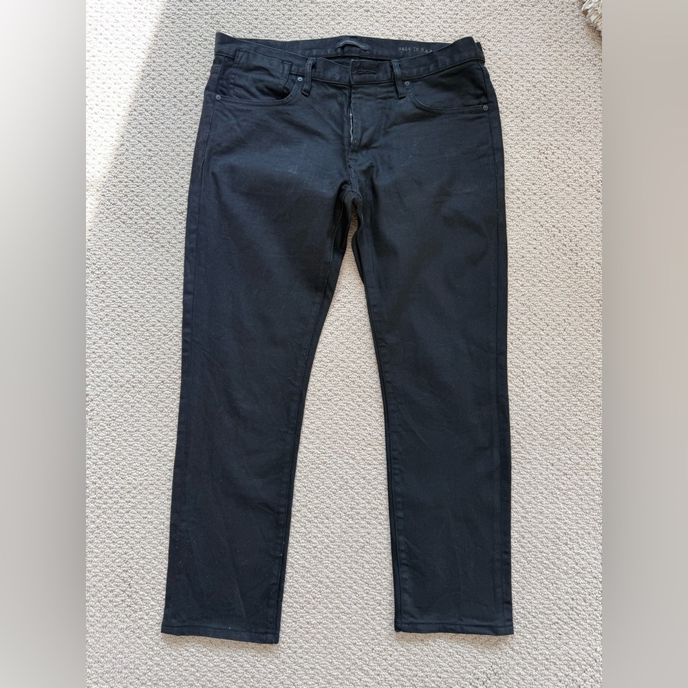 John Varvatos Men's Bowery Slim Straight Black Jeans 36 x 30